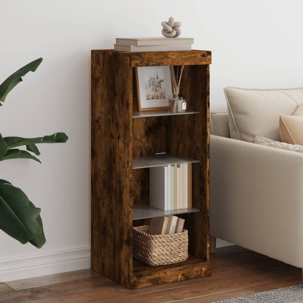 Maison Exclusive - Sideboard mit LED-Leuchten Räuchereiche 41x37x100 cm