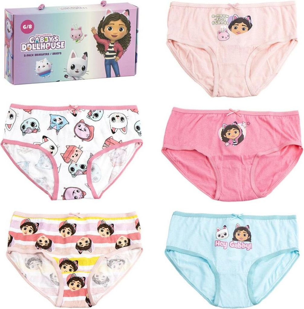 Gabby’s Dollhouse Mädchen Unterhosen 5er Set Baumwoll Slips Kinderwäsche 4/5 Jahre