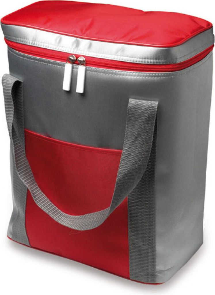 Kühltasche Exeter | 36 x 28,5 x 16,5 cm - Farbe: Silver/Red Produktbild 