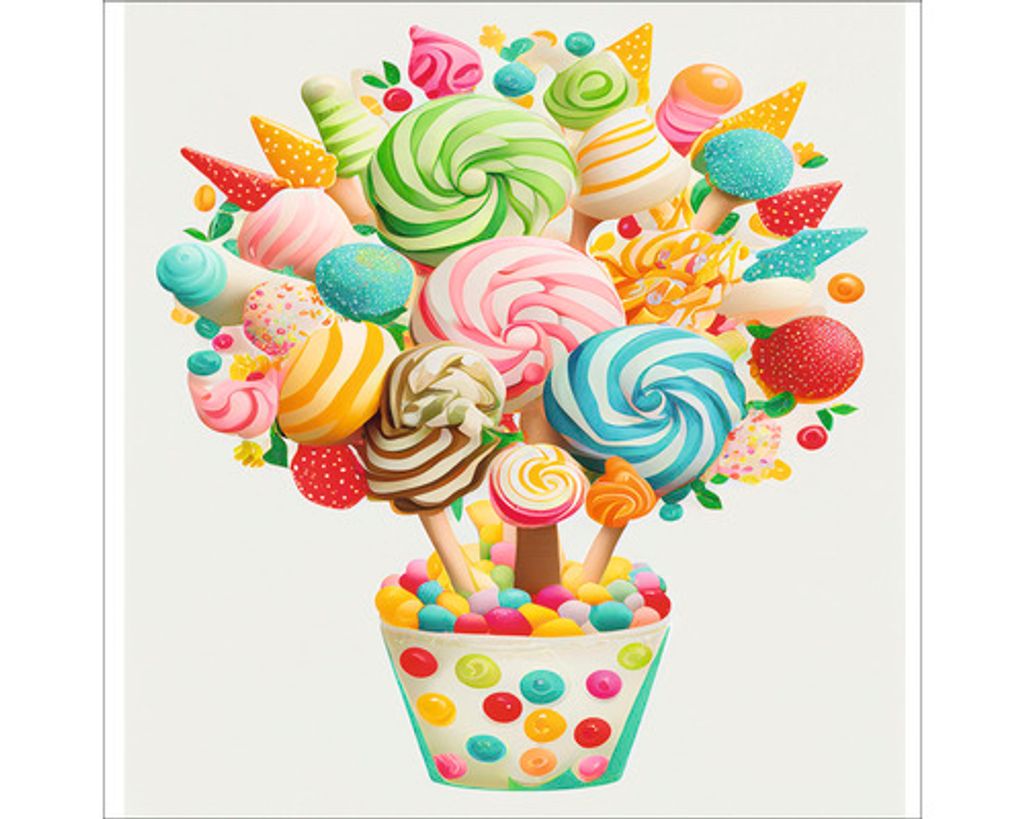 Glasbild Lollies III 30x30 cm