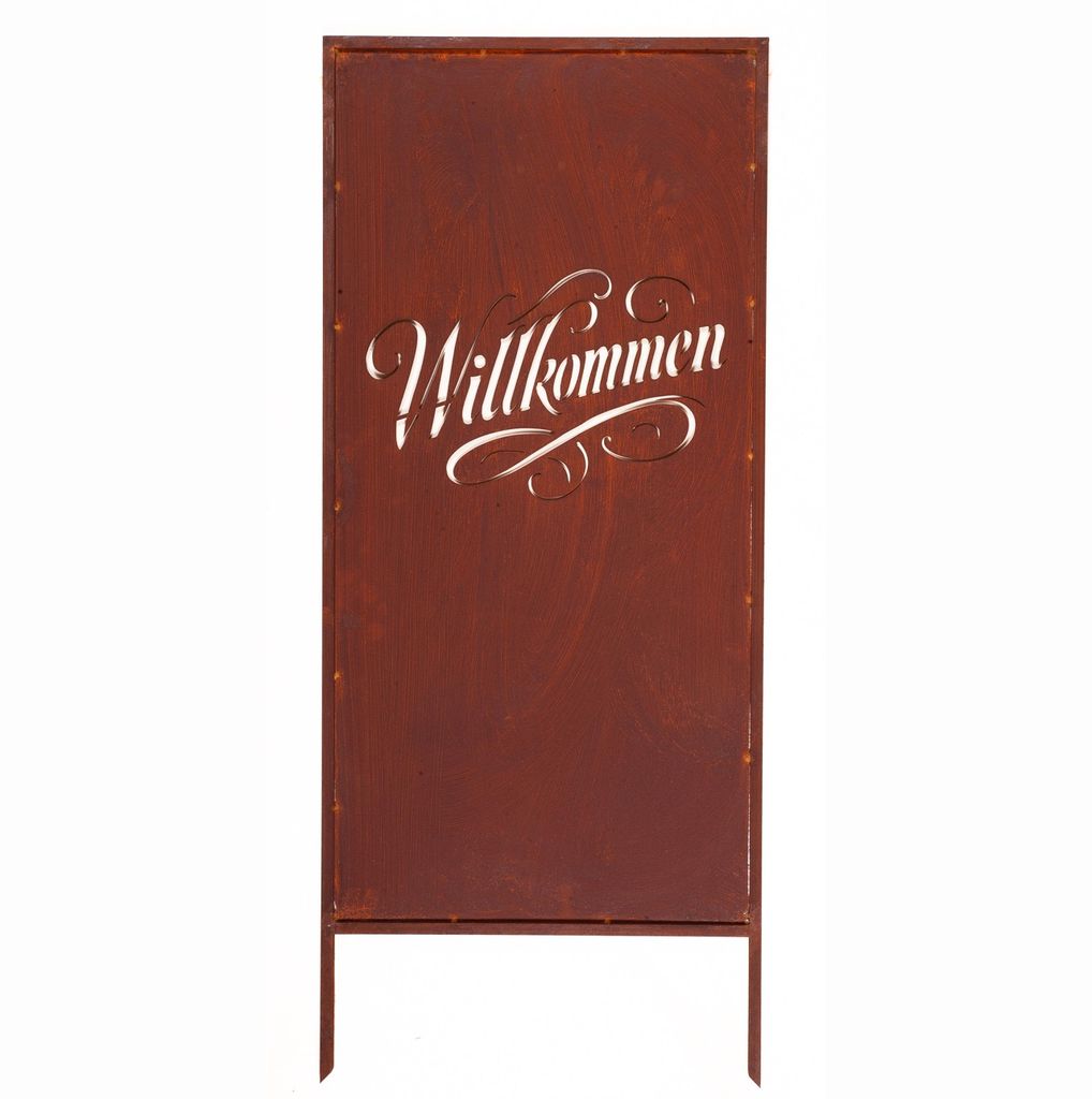 Edelrost Sichtschutz Garten Willkommen 120x50cm Decorative Abdeckung Rost