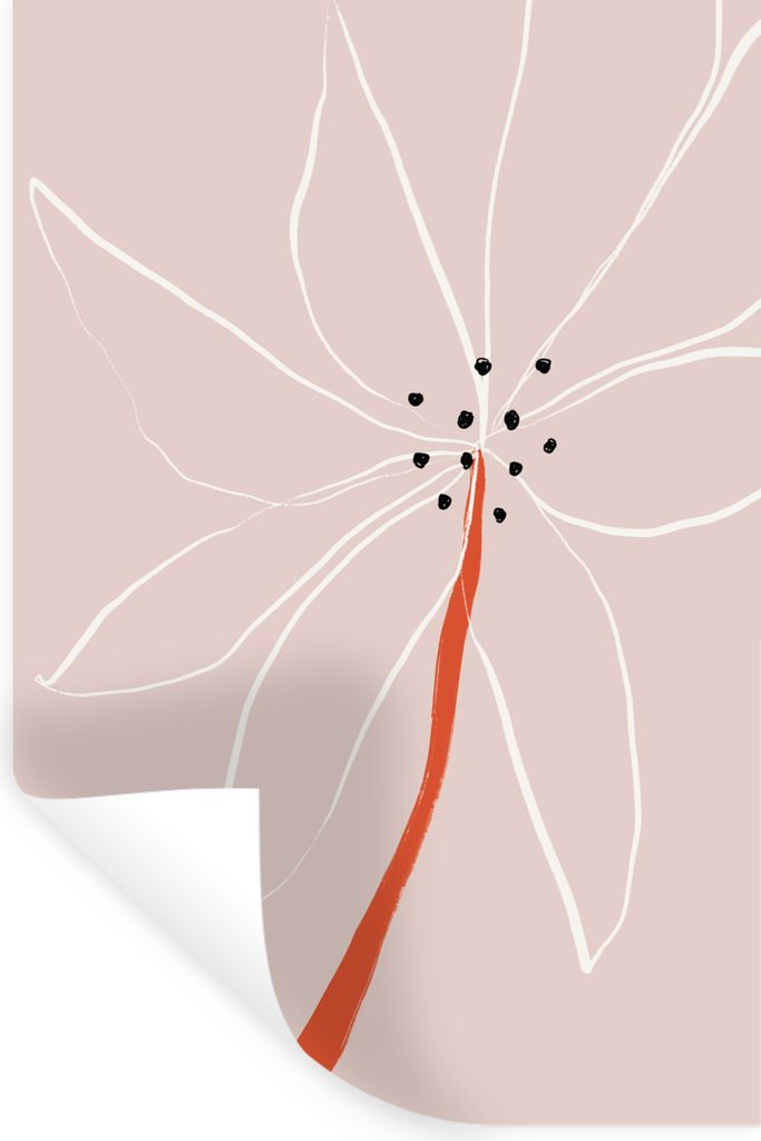 MuchoWow Wandtattoo Wandsticker Wandaufkleber Blumen - Abstrakt - Pastell 40x60 cm Selbstklebend und Repositionierbar - Wierderverwendbar - Selbs...