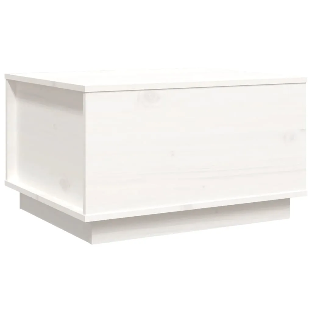 Tavolino Basso Legno Massiccio Pino Bianco 60x50x35 cm Robusto