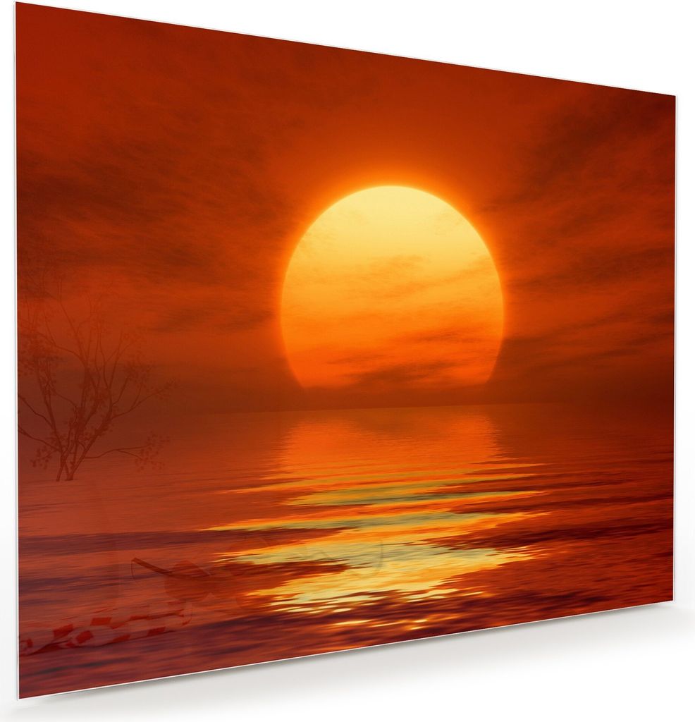 Glasbild Wandbild Sonnenuntergang 75x60cm in XXL für Wohnzimmer, Schlafzimmer, Badezimmer, Flur