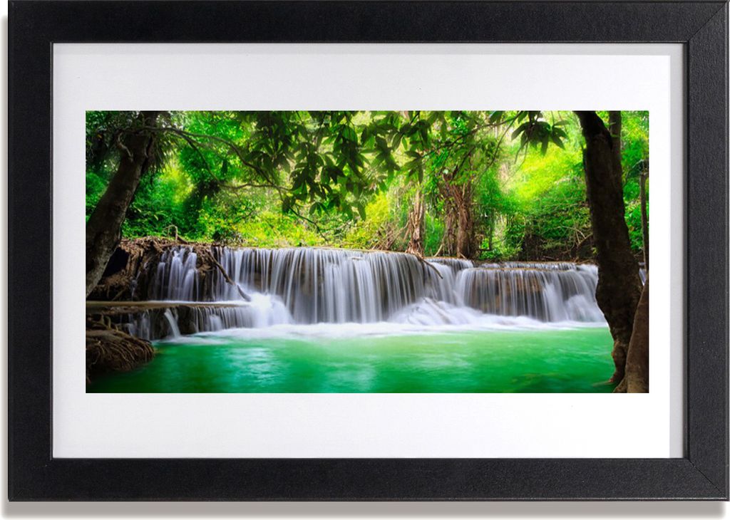 Bild 30x20 MDF-Rahmen Wandkunst Wasserfall Lake Forest Produktbild 