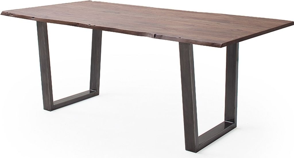 Baumkantentisch >Calabria< in Akazie walnuss / antik - 180x76,5x90 (BxHxT)