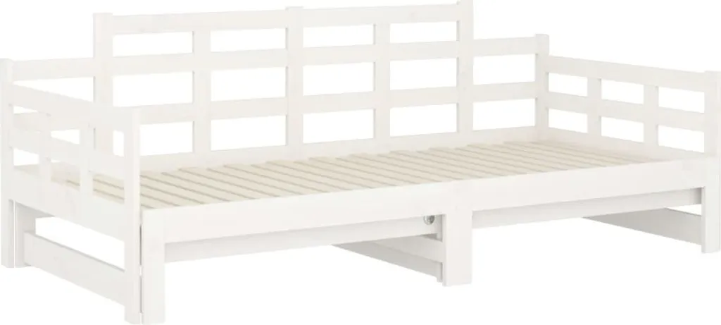 Lit de Jour en Pin Massif Blanc Modulable 180x200 cm Structure Robuste - 14