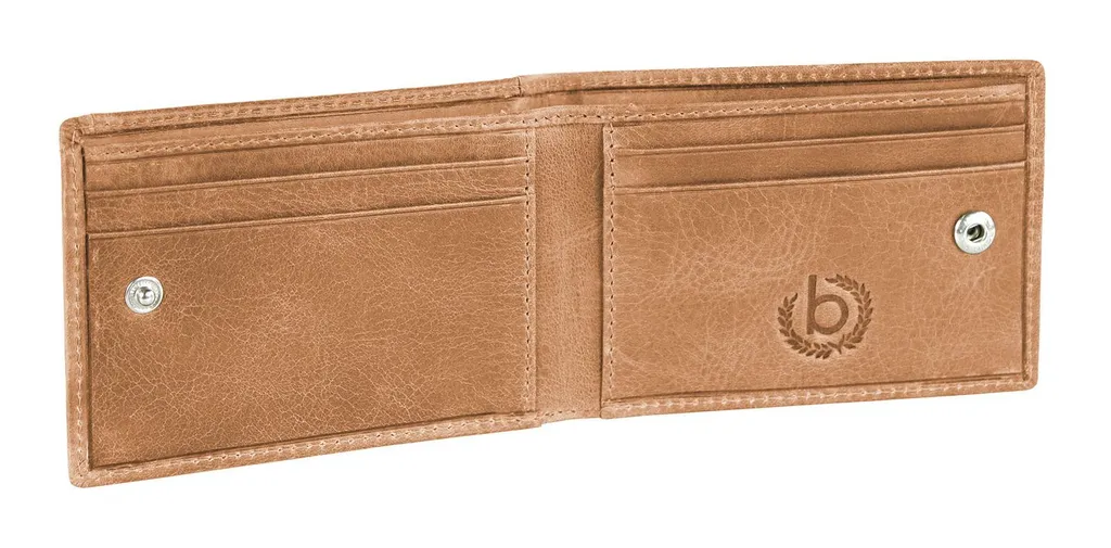 Porte-monnaie Volo bugatti en cuir véritable Cognac avec zip robuste - 2
