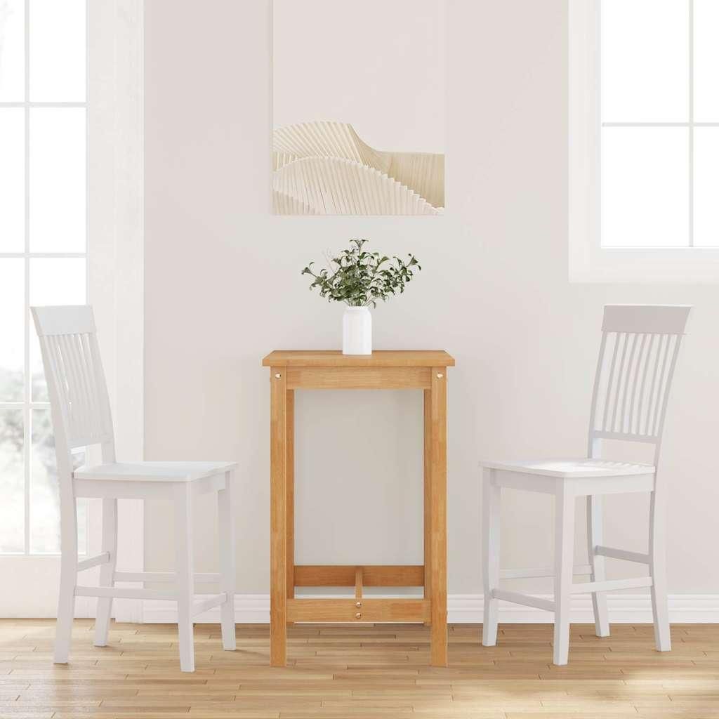 Maison Exclusive - Barhocker 2 Stk. Weiß Massivholz Gummibaum