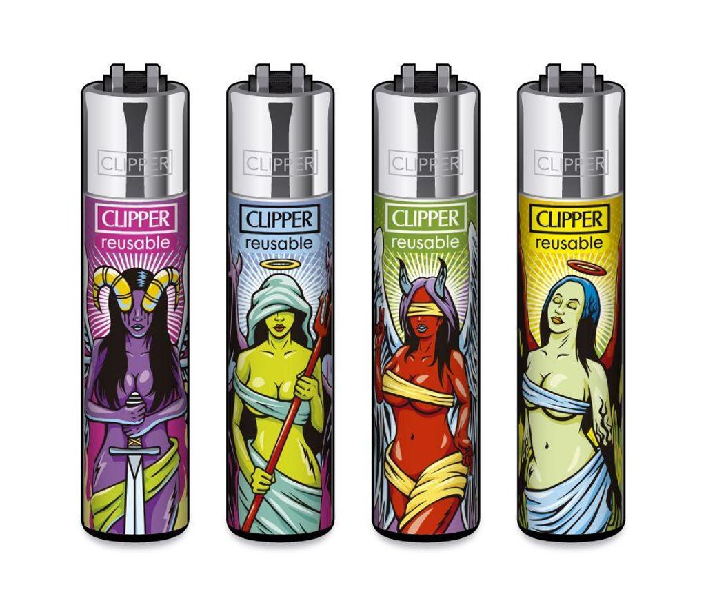 Clipper Feuerzeuge 4er Set Angel vs Demons
