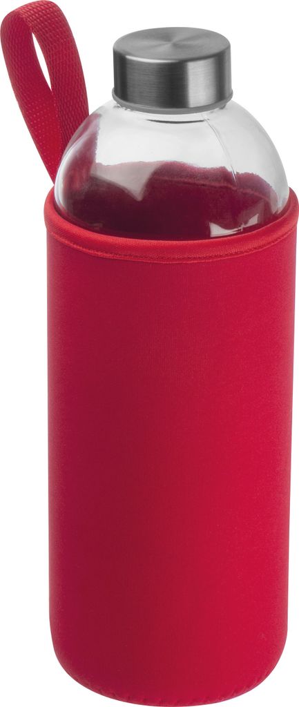 Trinkflasche aus Glas mit Neoprensleeve / 1000ml / Produktbild 