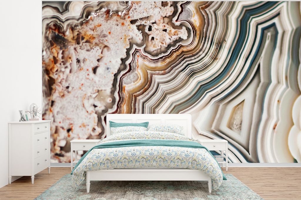 MuchoWow Fototapete für Wohnzimmer oder Schlafzimmer Wandtapete Vinyl Motivtapete Edelstein - Marmor - Natur - Abstrakt - 295x220 cm - Wand Tapete