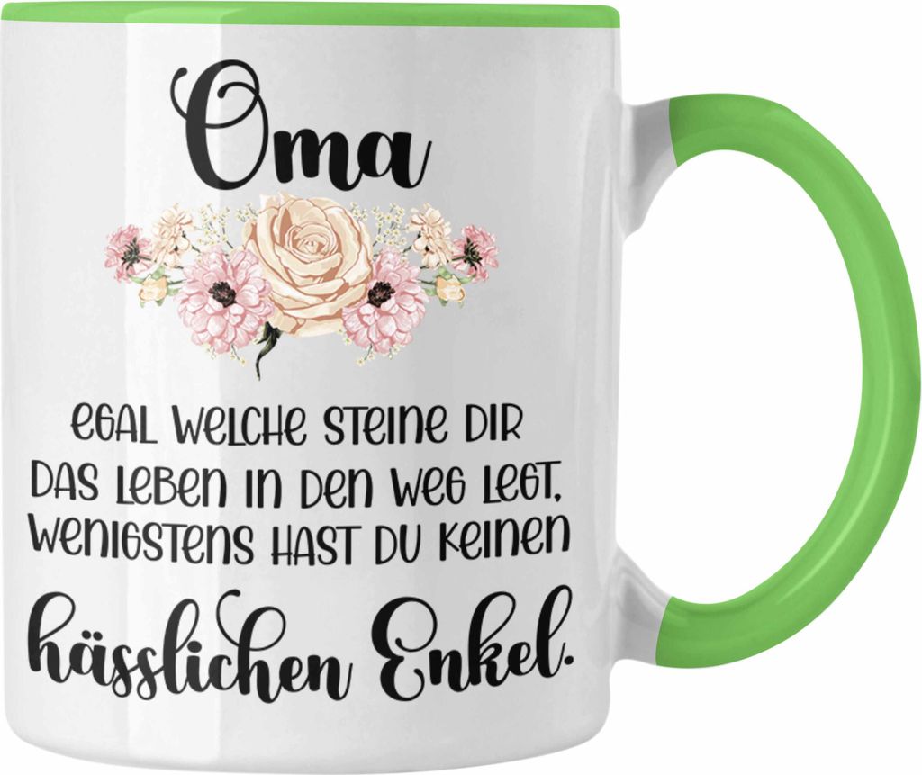 Trendation - Beste Oma Geschenk Tasse Geburtstagsgeschenk von Enkel Geschenkideen Lustig Geburtstag (Grün)