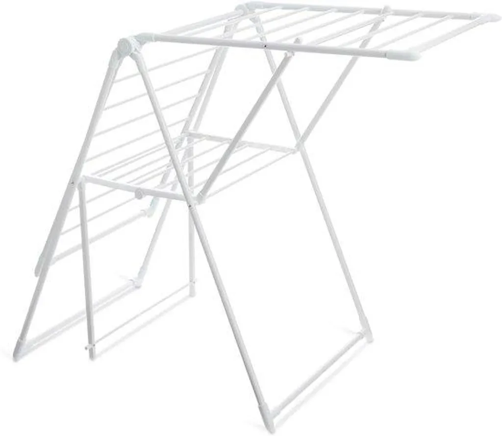 Étendoir à linge pliable en métal blanc grande capacité pour intérieur