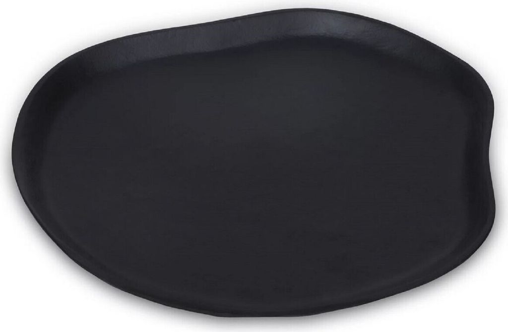 Casa Padrino Luxus Aluminium Tablett Matt Schwarz 60 cm - Deko Accessoires