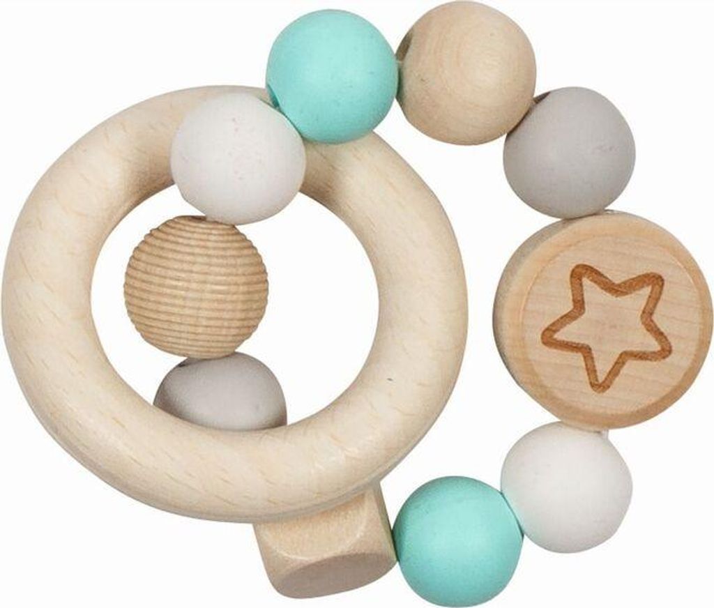 Goki Anneau de préhension en bois Étoile Bleu clair Image du produit 