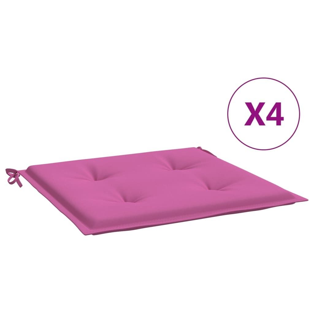 Gartenstuhl-Kissen 4 Stk. Rosa 40x40x4 cm Stoff