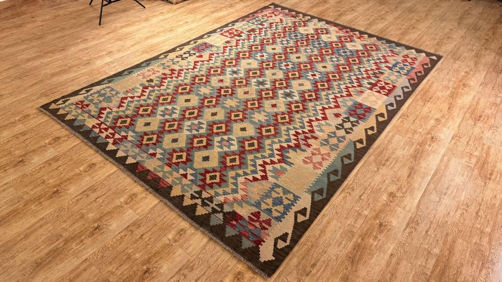 Teppich KELIM ORIGINAL | Farbe: Multi; Größe: 212x304 cm | strapazierfähig und leicht zu reinigen | Wohnzimmer | Schlafzimmer