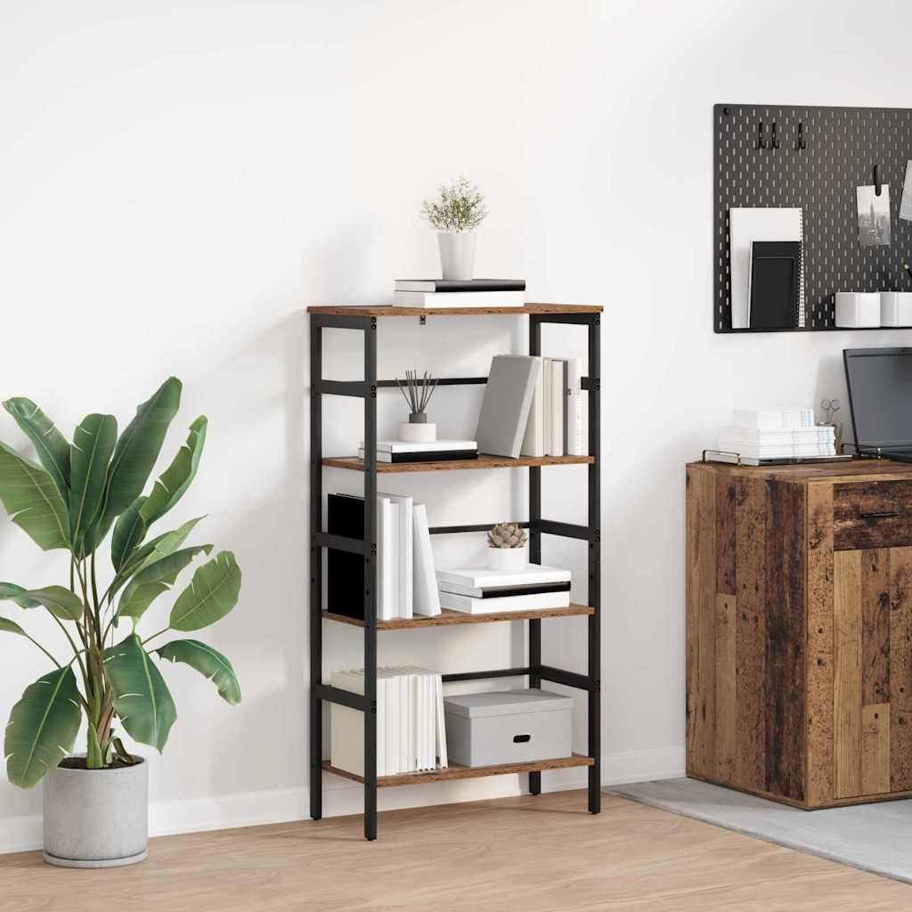"Schlussverkauf" Bücherregal rechteckig - 1 pc - Büroregal mit Stauraum - Altholz 60x29,5x115 cm Holzwerkstoff C12362