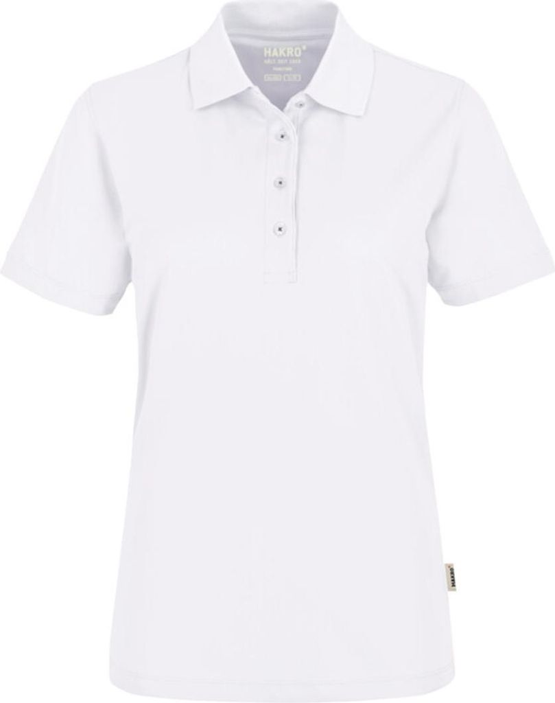 HAKRO Damen Poloshirt Coolmax (Polyesterfasern) 206, weiß, L