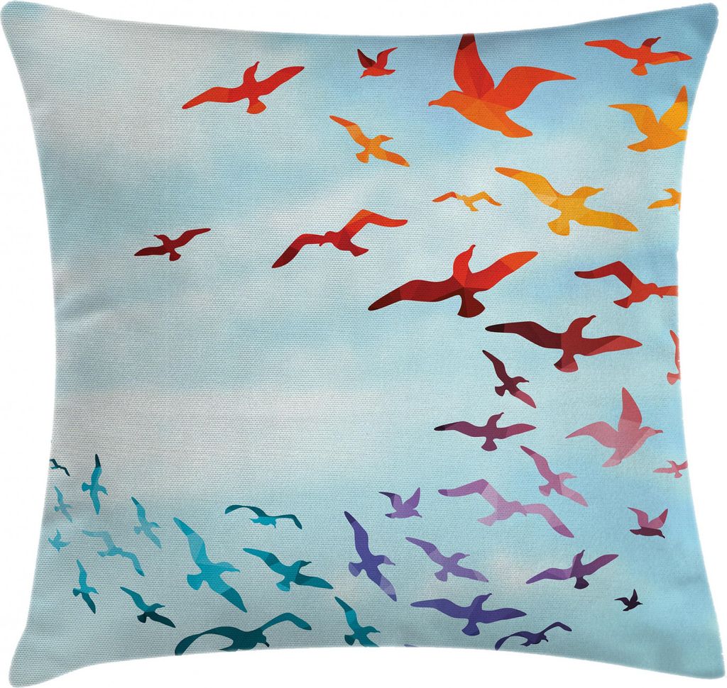 ABAKUHAUS Vogel Kissenbezug, Fliegen-Freiheits-Himmel-Kunst, Waschbar mit Reißverschluss Kissenhülle mit Farbfesten Klaren Farben Beidseitiger Dr...