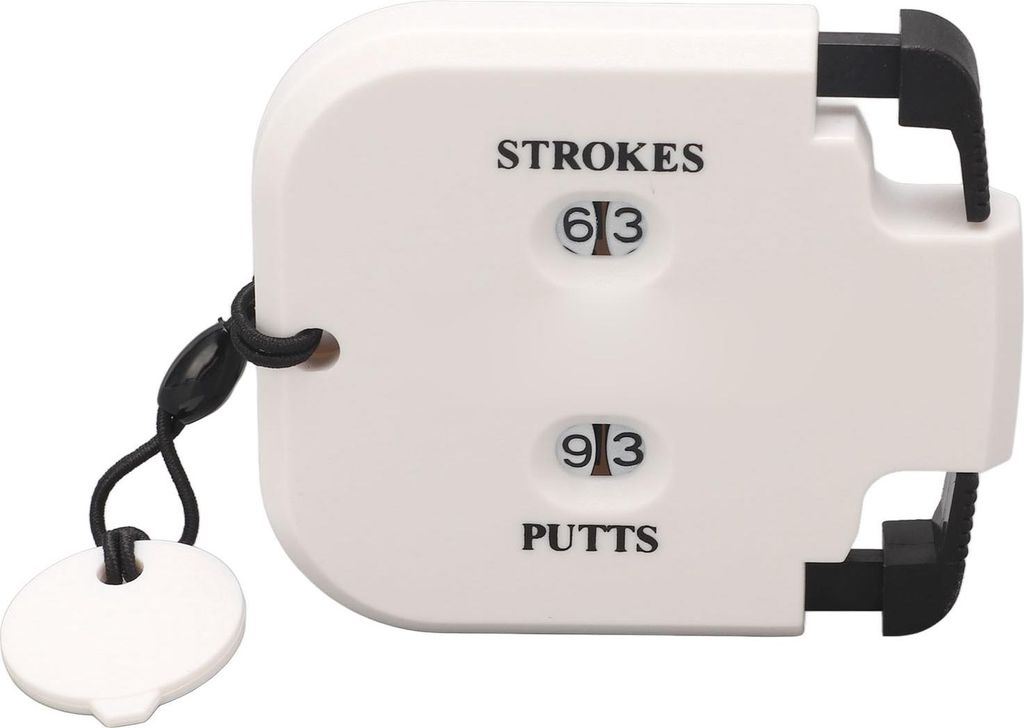 Golf-Ergebniszähler aus Kunststoff, 2 Ziffern, Zählklicker für Schläge, Putts und zusätzliche Nullstellungsfunktion für Spieler, weißer Kör...