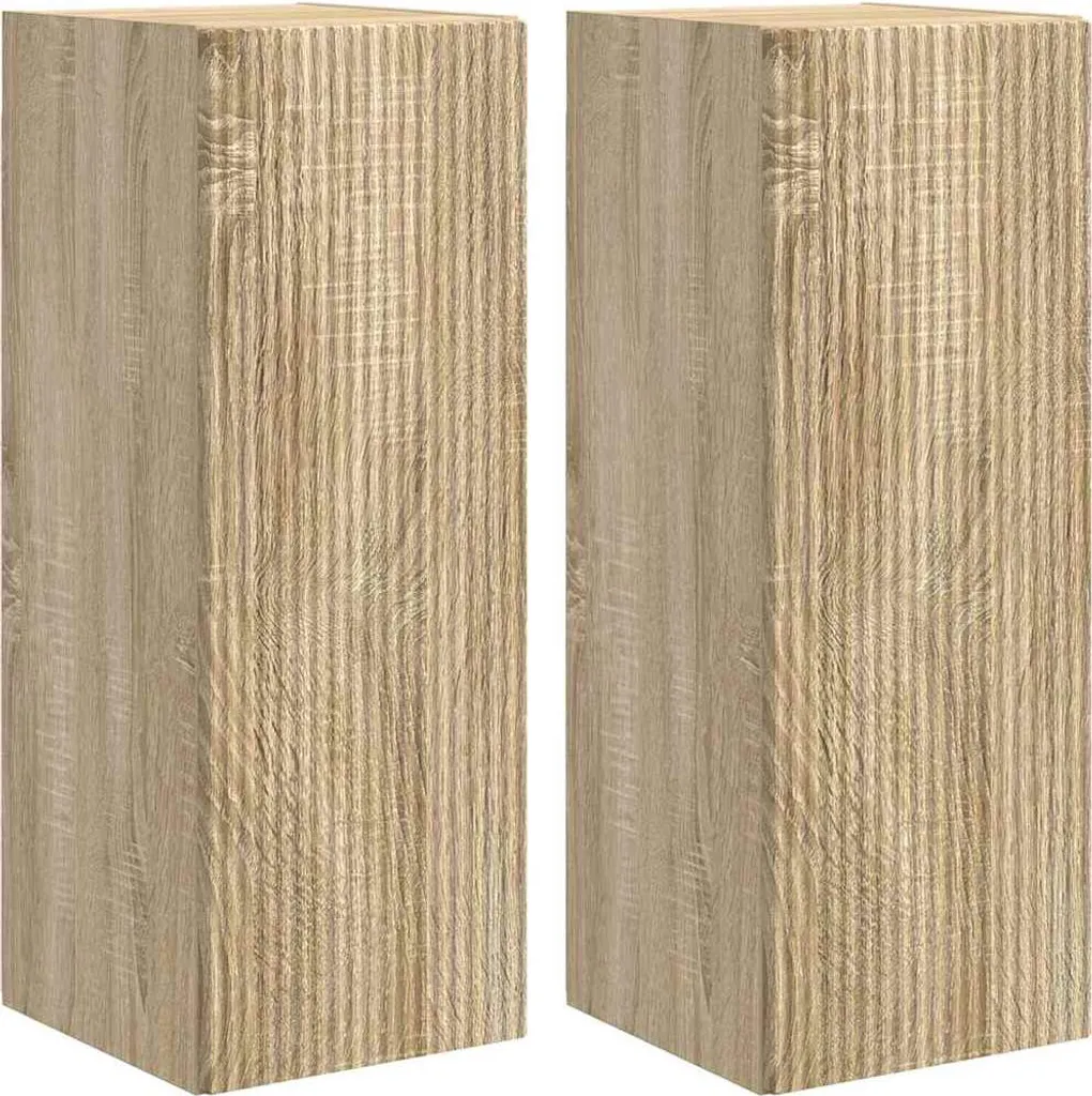 Solution Rangement TV Mural pour Petit Salon 2 pcs Chêne Sonoma 80cm