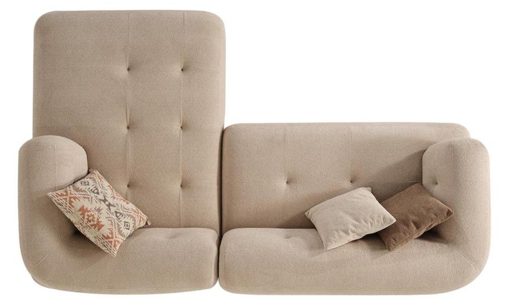 Moderne Beige L-Form Designer Couch Wohnzimmer Sitzsofa Edle Eckcouchen