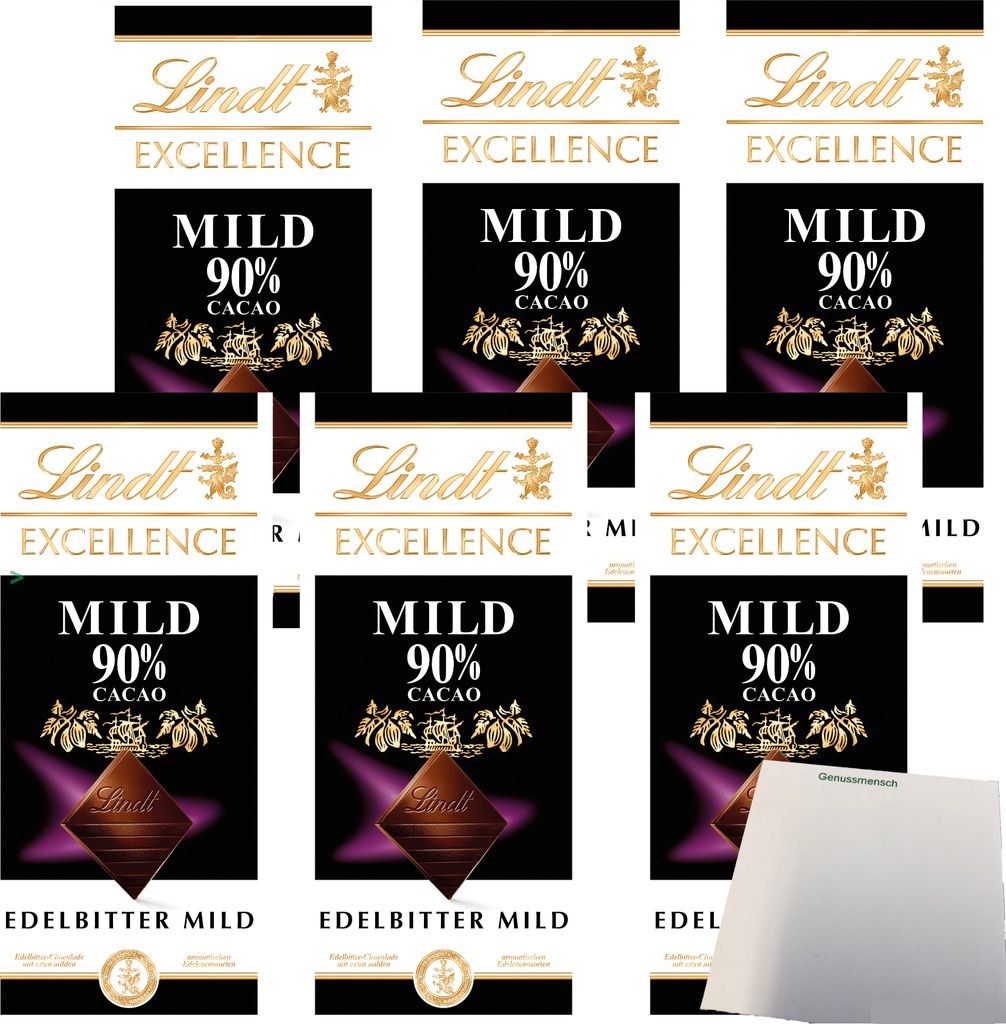 Lindt Excellence 90 % kakao horká čokoláda 6-pack (6x100g Obrázok produktu 