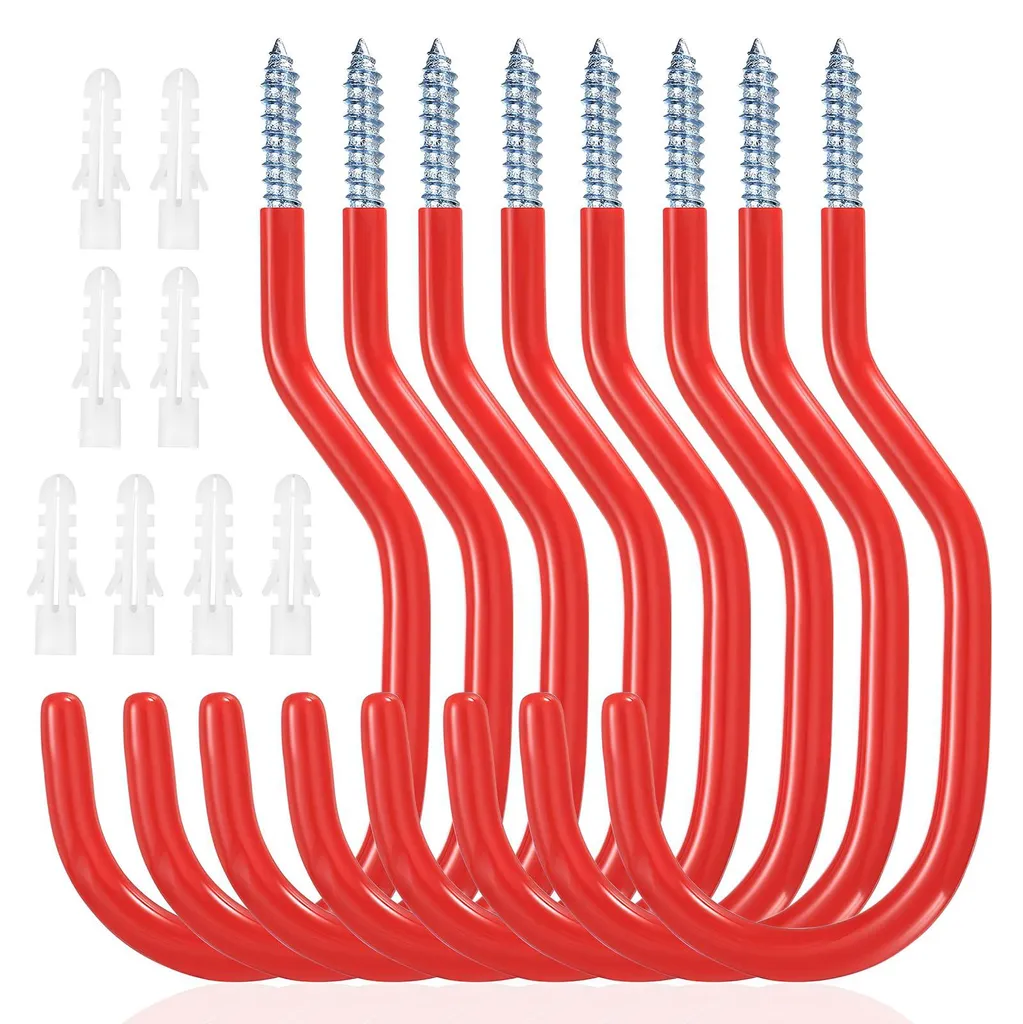 Crochet pour charges lourdes rouge, support mural avec revêtement soft