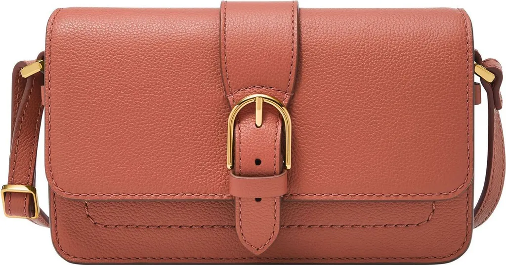 Sac bandoulière femme Fossil Zoey en cuir terra cotta format compact