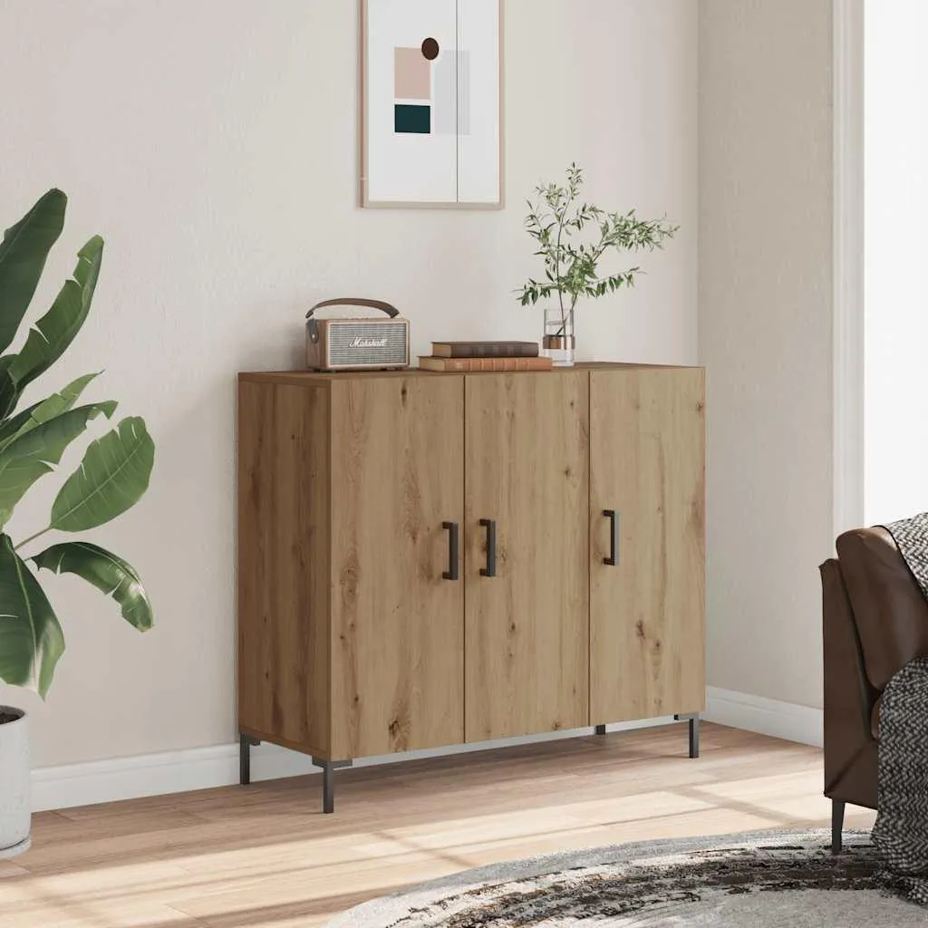 vidaXL Credenza Artisan in rovere 90x34x80 cm Materiale a base di legno