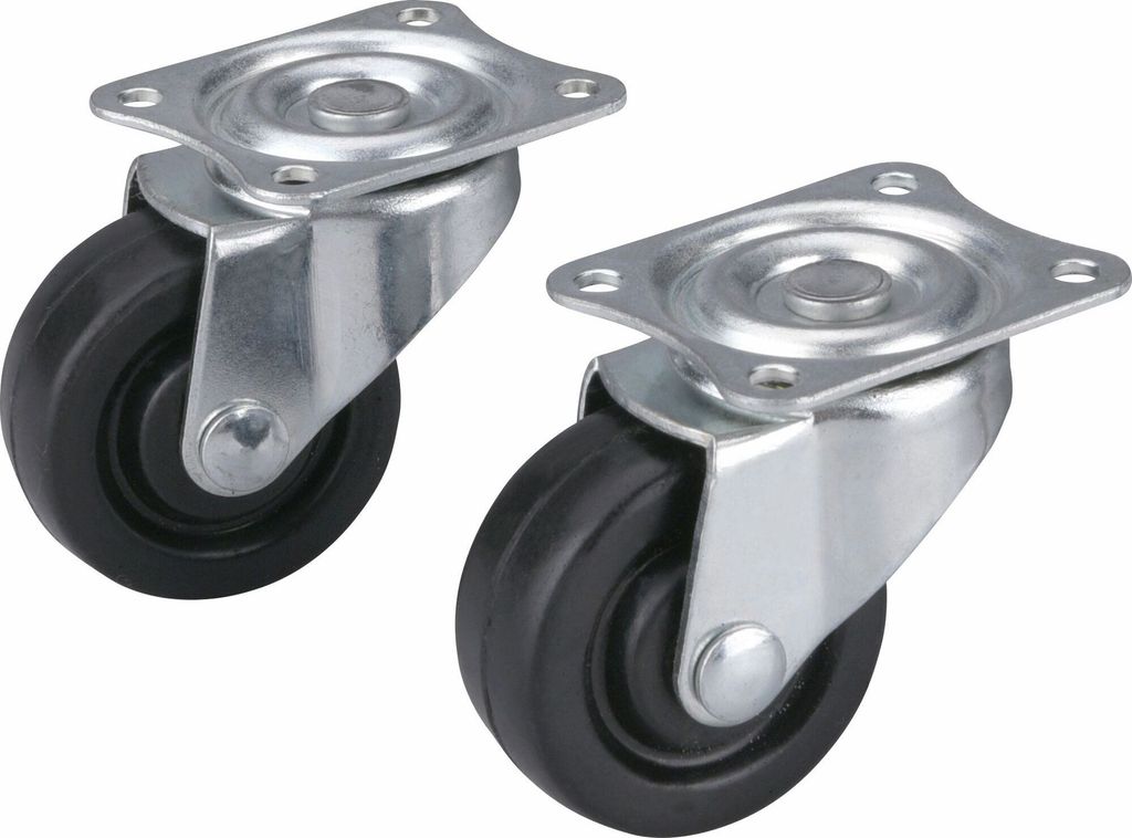 Kolečka otočná z tvrdé pryže, sada 2ks, průměr 40mm