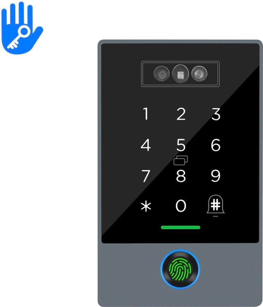 BOT-Zugangssystem mit Tastatur, Fingerabdruckleser sowie Handflächen- und Gesichtserkennung K3FR TTLock
