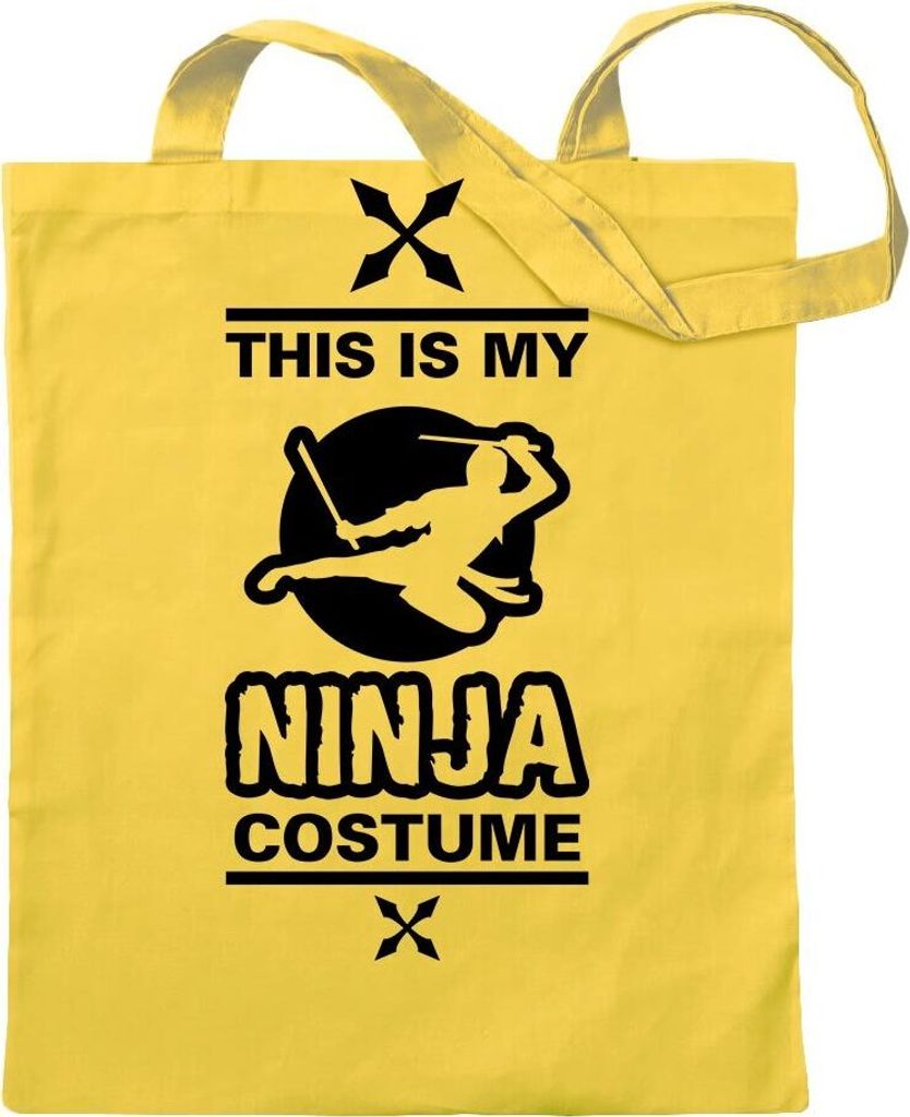 Kiwistar - Baumwolltasche - gelb - This is My Ninja Costume - Tragetasche Stoffbeutel Umhängetasche Langer Henkel