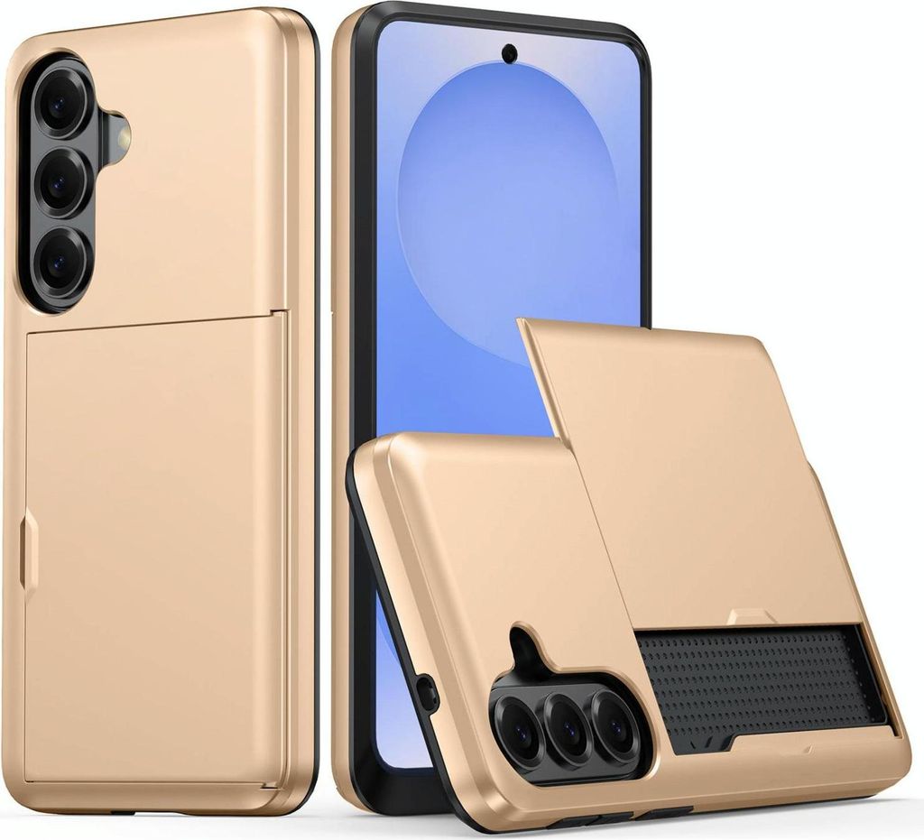 Mobigear Card Samsung Galaxy S26 Plus Hülle Hardcase Backcover Stoßfest mit Kartenhalter - Gold