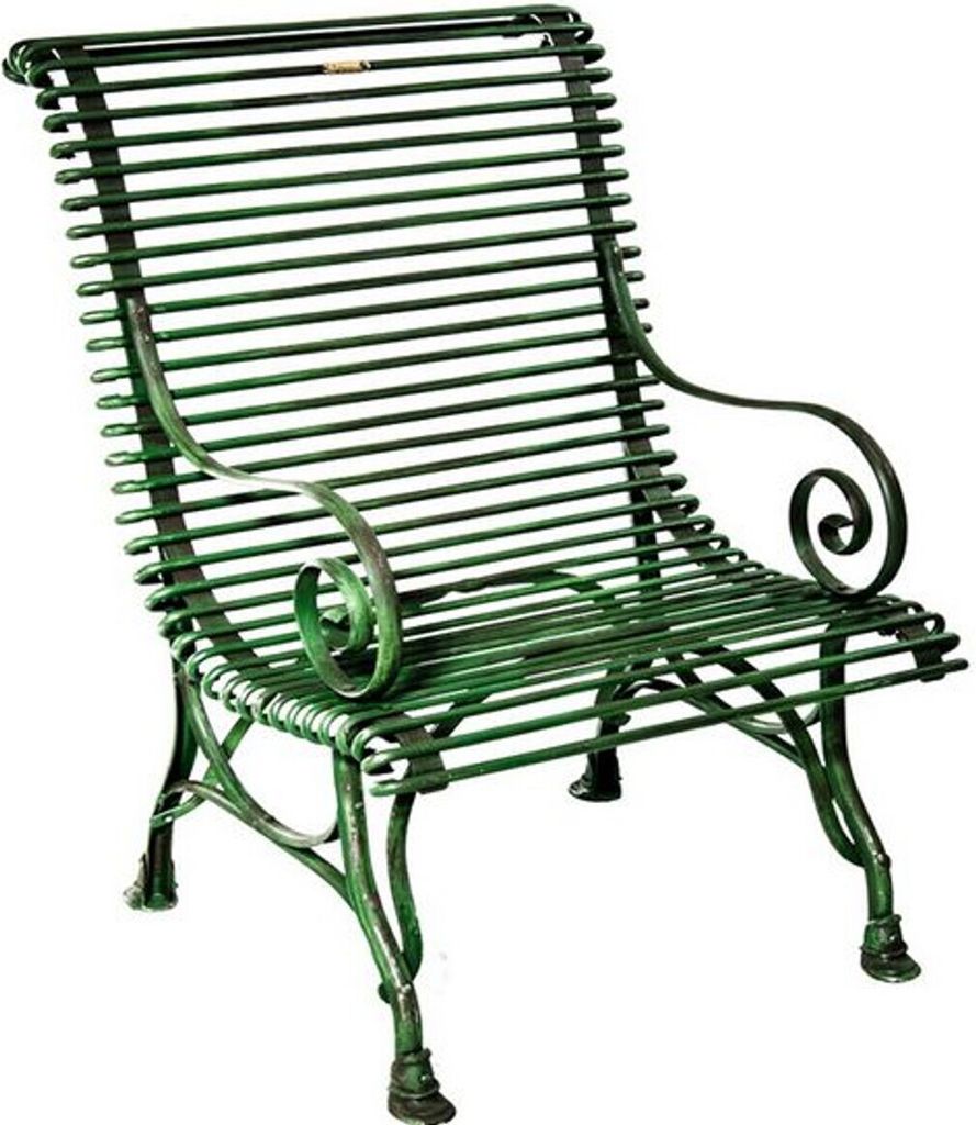 Casa Padrino Gartenstuhl aus Schmiedeeisen - verschiedene Farben - 63 cm x 45 cm x H98 cm - Luxus Gartenmöbel