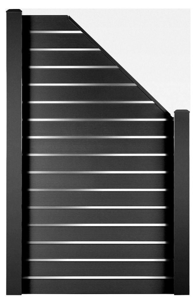 Abschluss-Set für System Pura Zaun 45° rechts aus Aluminium – 1000 x 1800 mm – Anthrazit RAL 7016