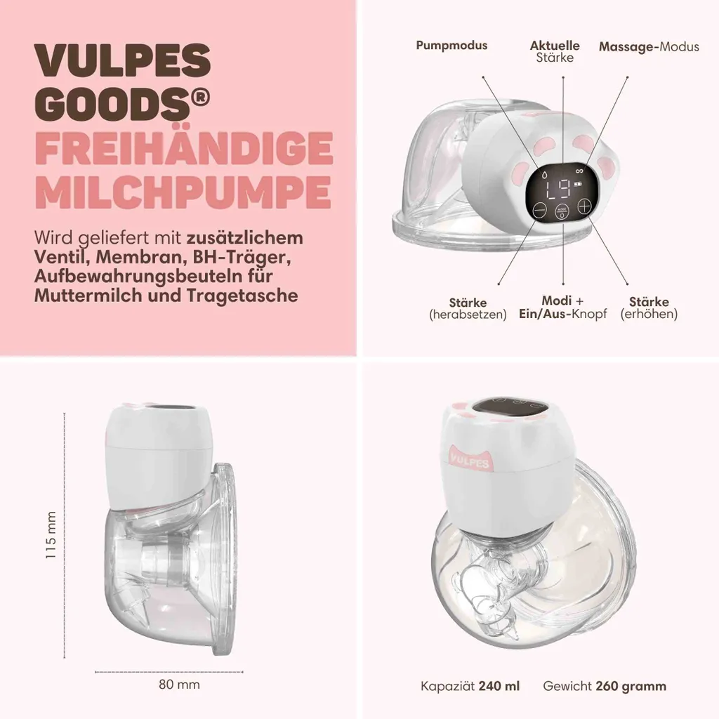 Tire-lait Électrique sans Douleur avec 4 Tailles de Brides Ajustables - 11