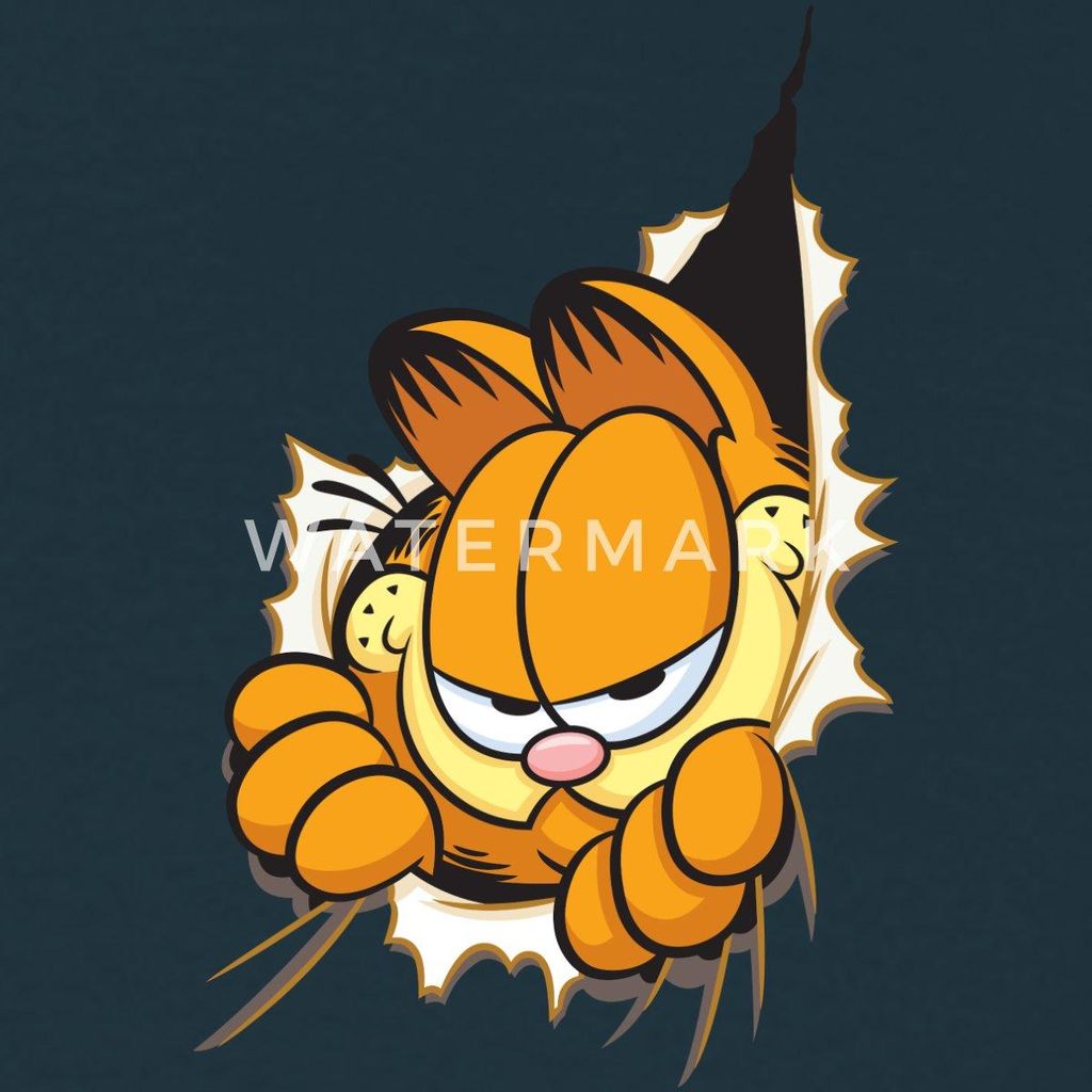 Spreadshirt Garfield Hier Ist Garfield Männer T-Shirt, XXL, Navy