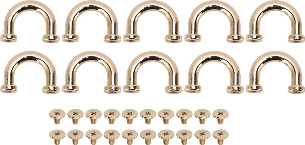 10 Set Bag Bogenbrücke u Form Metall D Ringstecker Schnallen Schnallen für Geldbörsen Halsketten -Umhängetaschen Gold