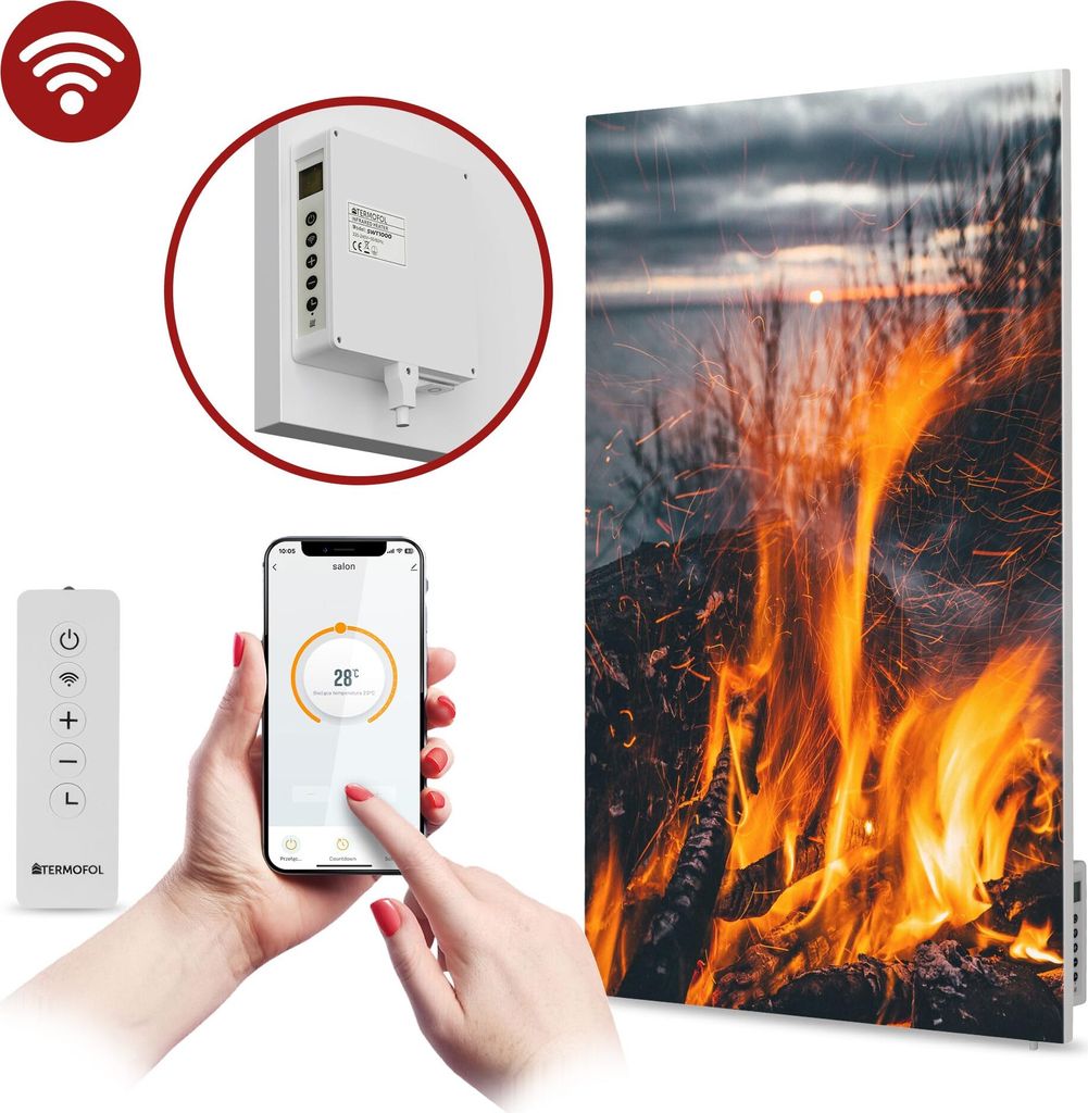 Termofol TF-SWT Infrarot Wandheizung - Wandheizung Elektrisch - Feuer5 - 500W - 60x85 cm