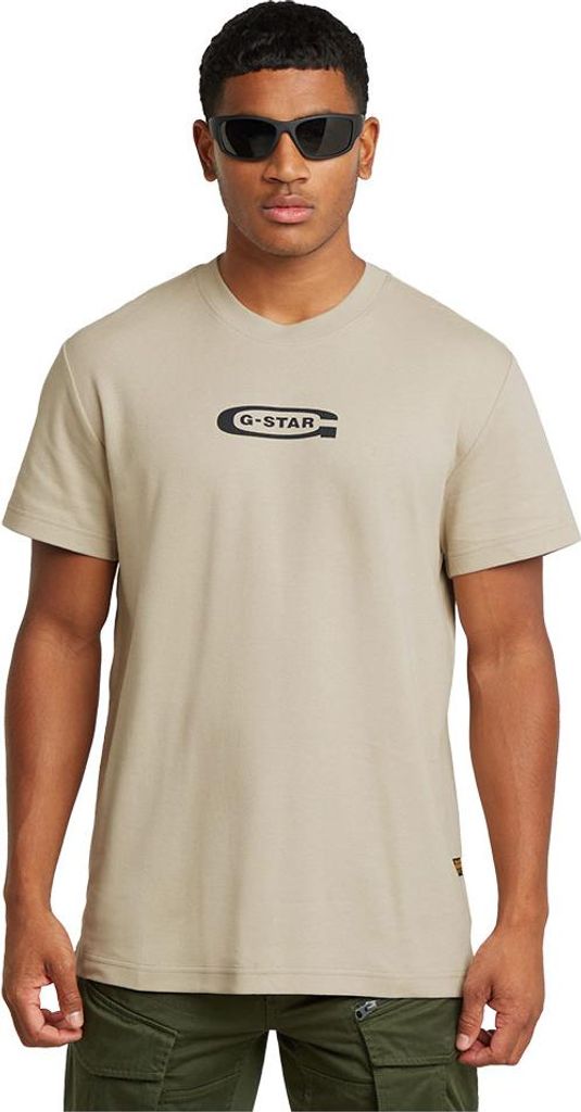 G-star Old Skool Logo Kurzarm-t-shirt Beige M Herren Beige M