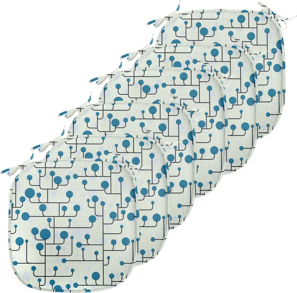 Galettes de chaise imperméables 40x40 cm avec attaches, lot de 6 pièces