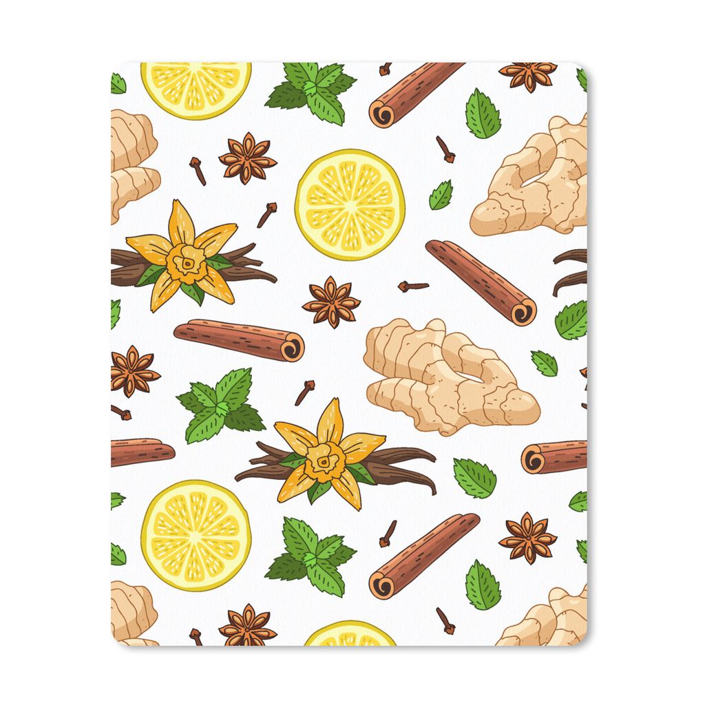 MuchoWow Mauspad Mousepad Ingwer - Zimt - Zitrone - Anis 19x23 cm - Mousepads - Maus Mat - Pad - Mausunterlage - Mauspads - Spielen