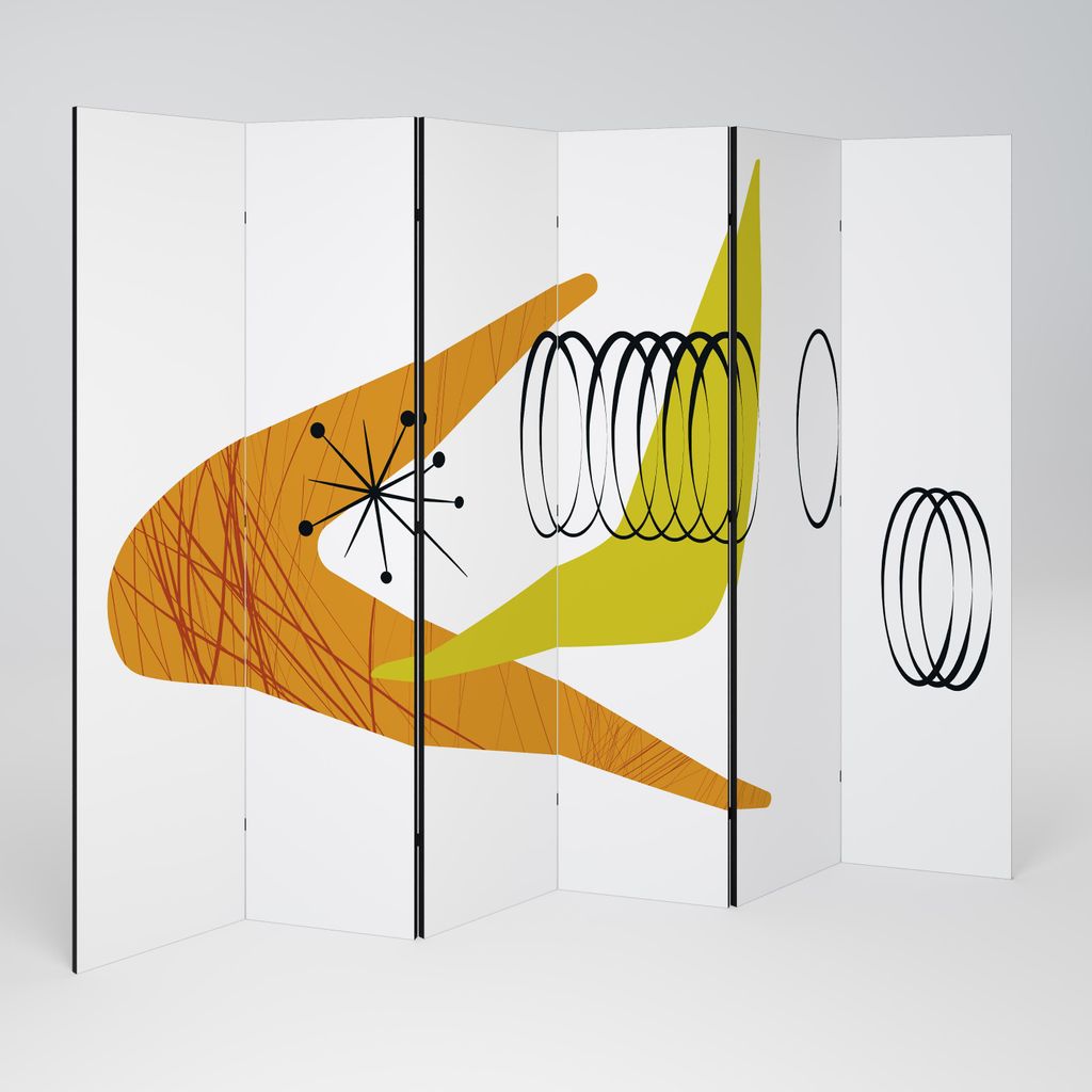 SpaceRebels Paravent Raumteiler - 6-teilig Raumtrenner, Druck 1-Seite - Raumtrenner - Trennwand Wohnung - Room Divider - Spanische Wand Deko Modern...