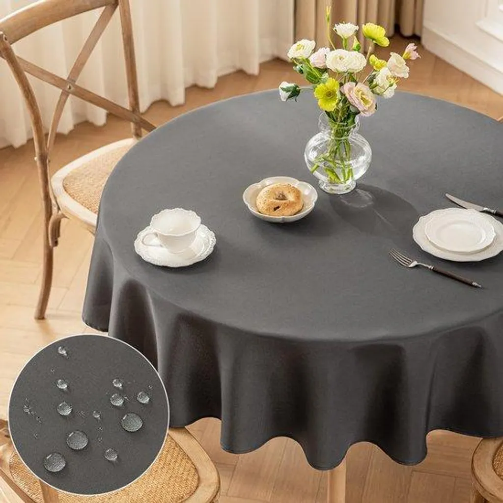 Nappe grise 100 cm anti-rayures et imperméable : la fin des taches de table