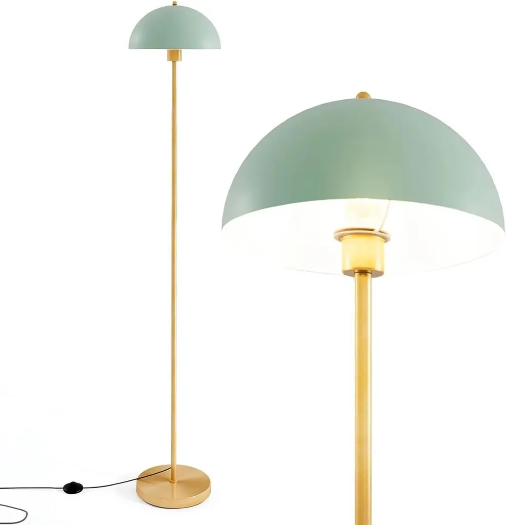 Lampada Piantana Verde Vintage - Illuminazione Metallo Design Retrò E27