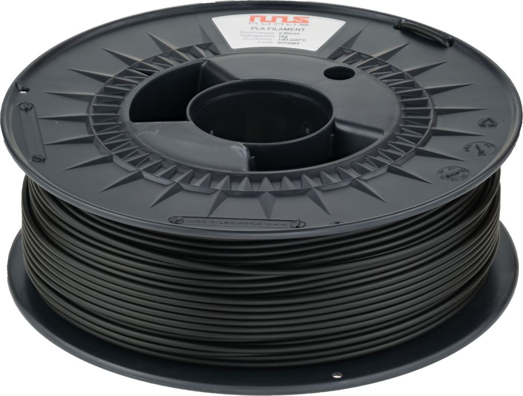 NuNus PLA 1,75mm schwarz Filament 1KG,Premium 3D Filament 1.75mm für alle 3D Drucker. Kein Warping, Starke Haftung, kein Verstopfen