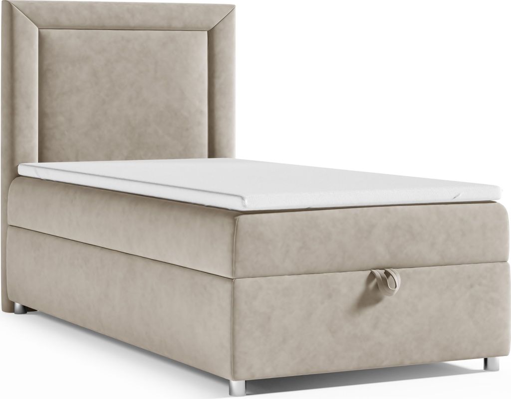 Best for Home Boxspringbett mit Bettkasten Trinity K3-SINGLE 80x200 Bonellfederkern inkl. Topper - Beige